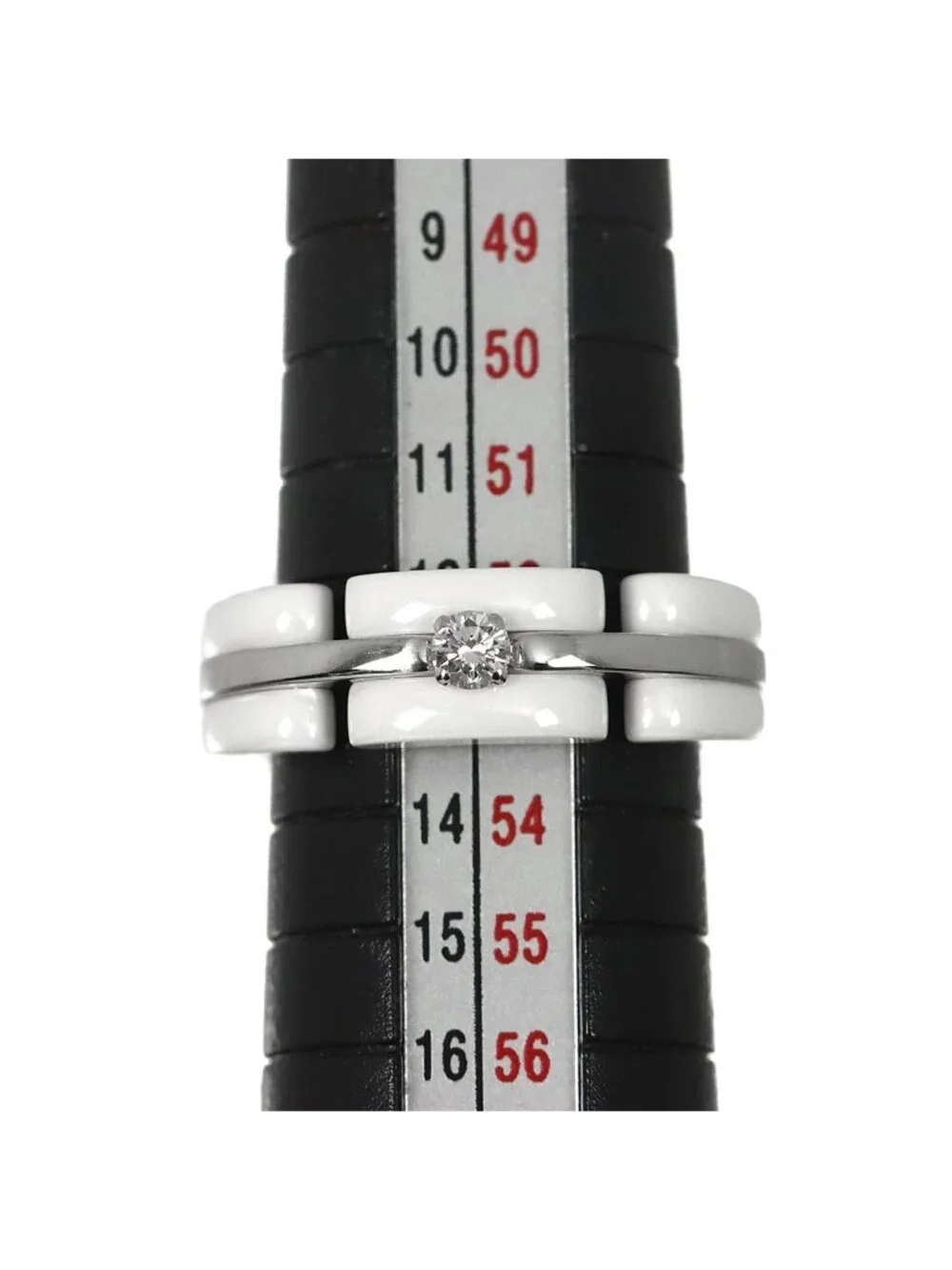 Chanel 53 Ring Diamond 18k WG White Ceramic 750 Ultra